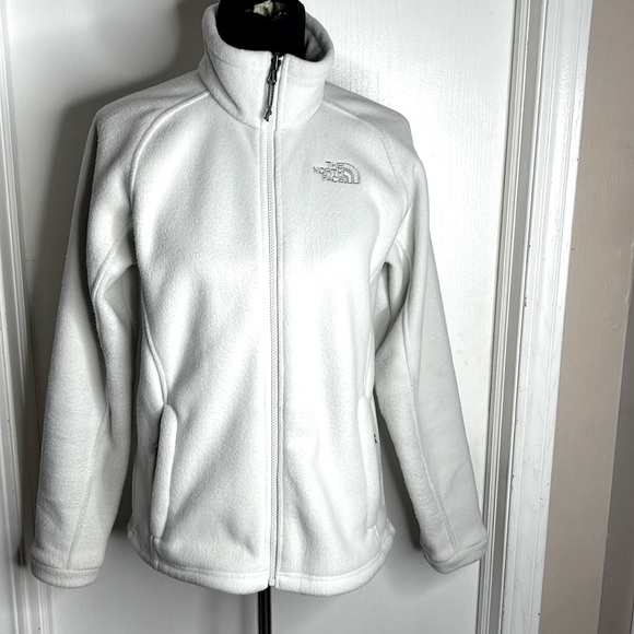 The North Face Tops - The North Face White Zip-Up Fleece Jacket Size Medium. Cream